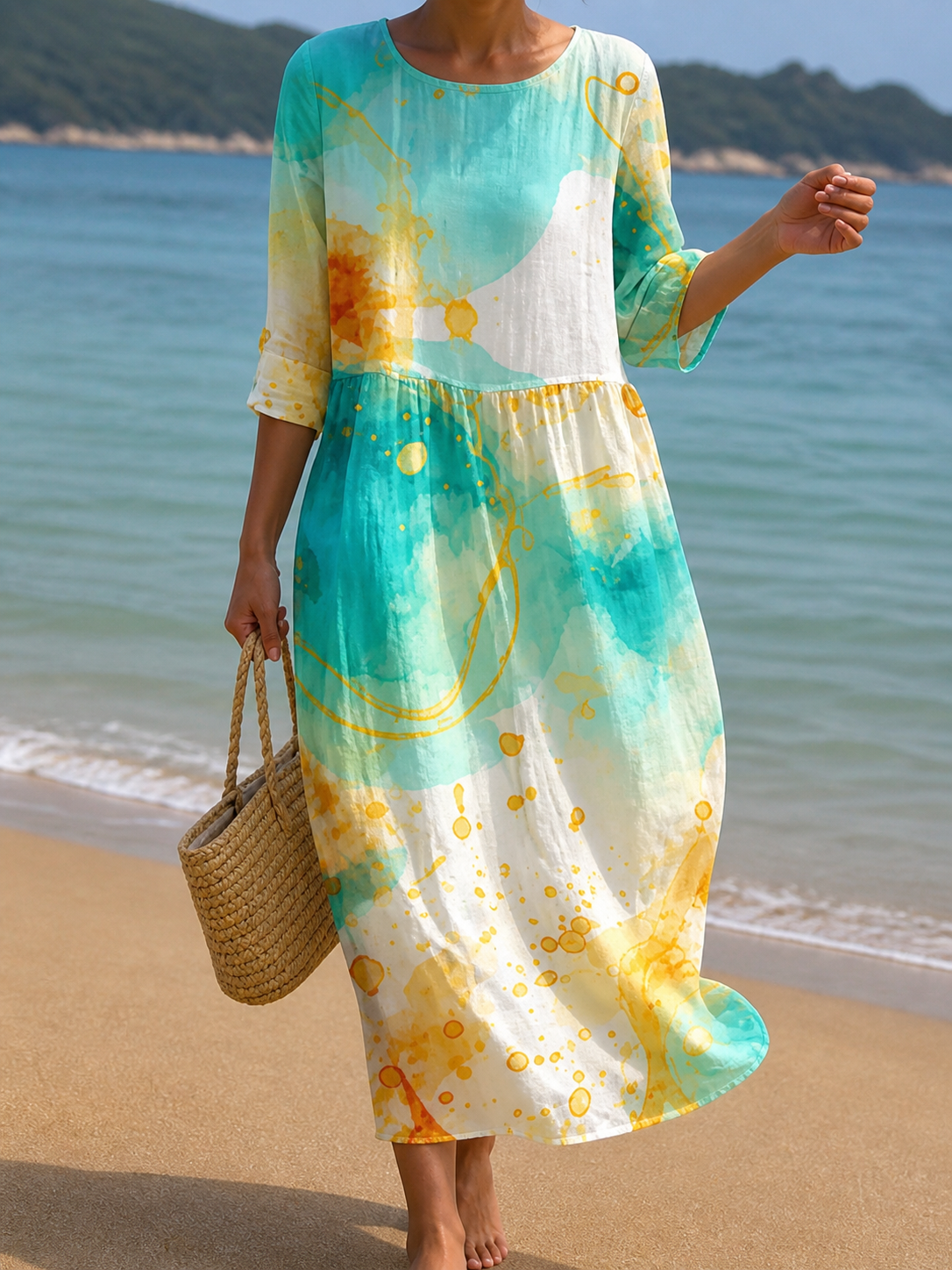 Riviera | Watercolour Print Dress