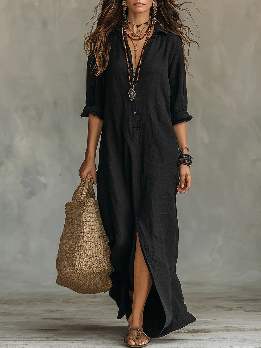 Soline | Long Maxi Dress With Buttoms