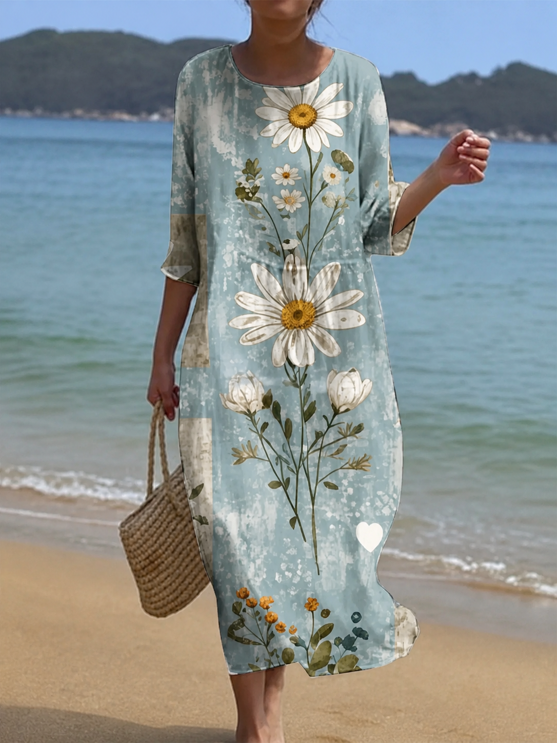 Margot | Sage Daisy Print Dress