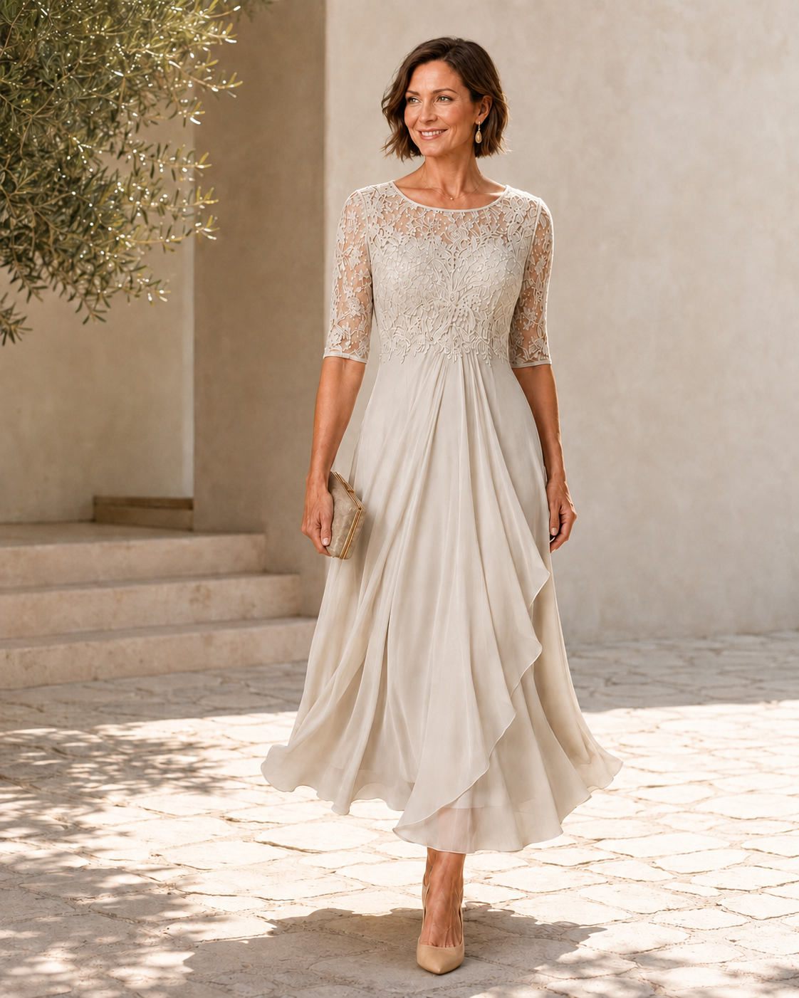 Loretta | The Flattering Lace Midi Dress