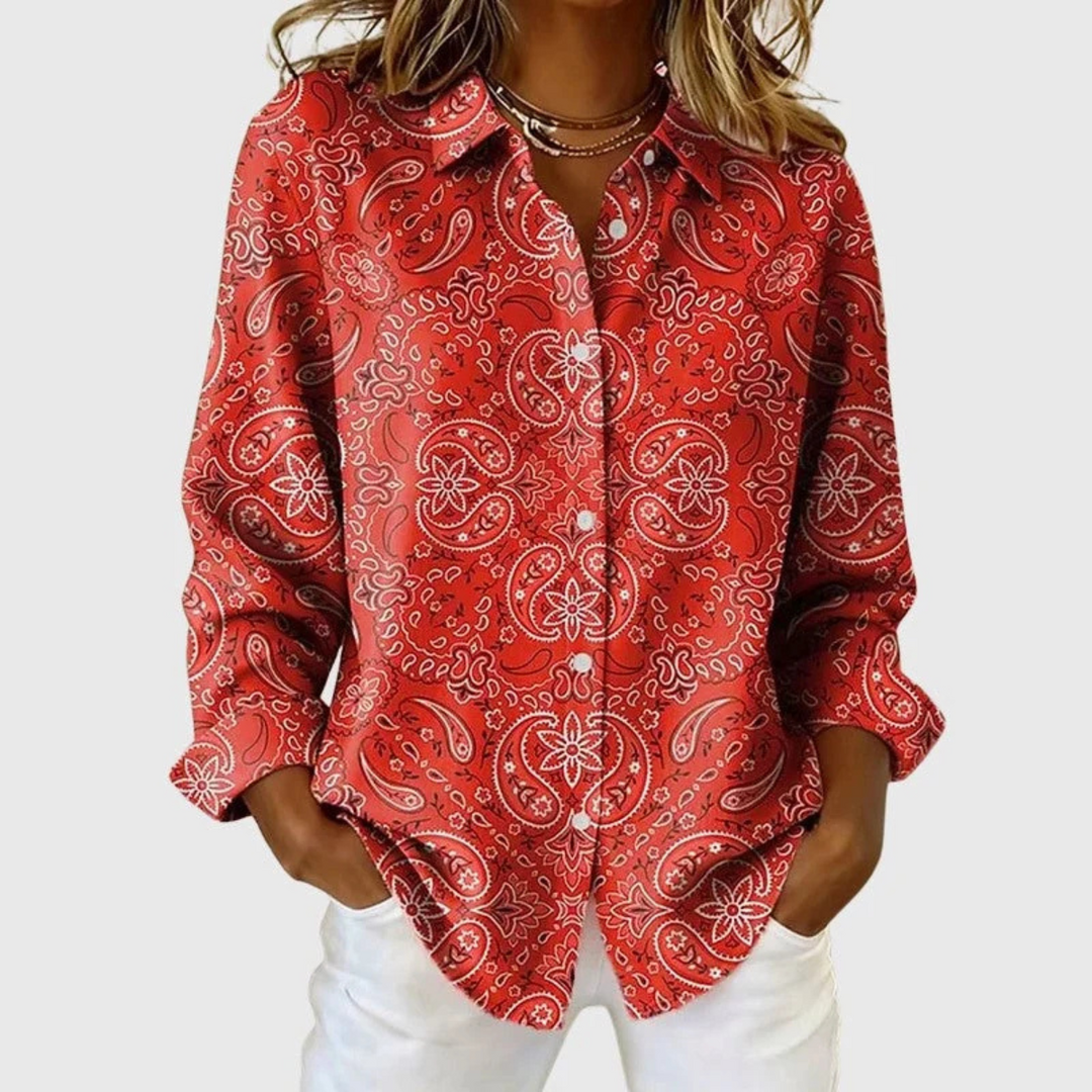Joanna | Paisley Button-Up Blouse