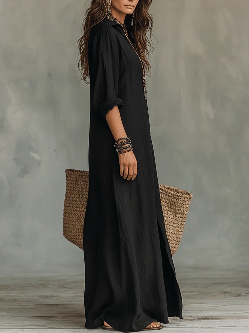 Soline | Long Maxi Dress With Buttoms