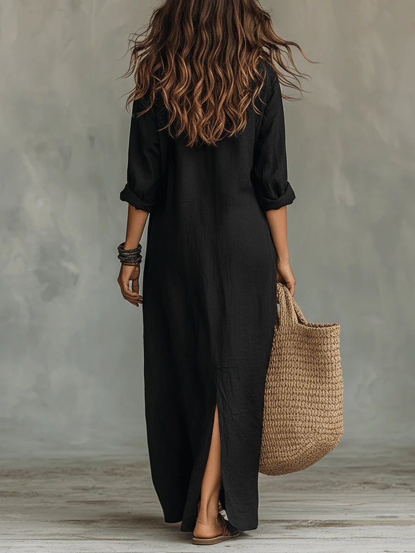Soline | Long Maxi Dress With Buttoms