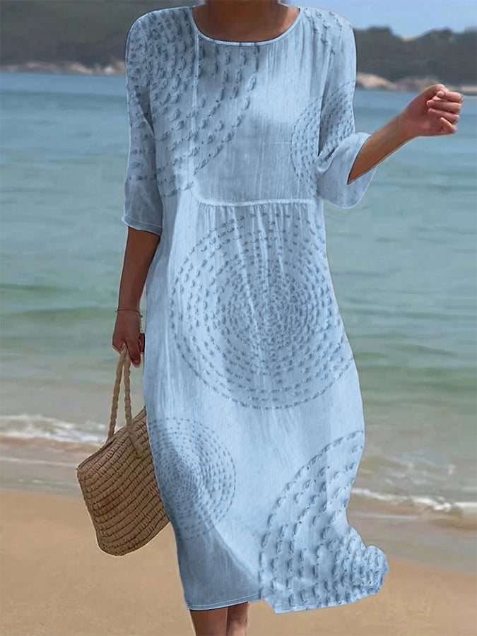 Lucinda | Embroidered Circle Beach Dress
