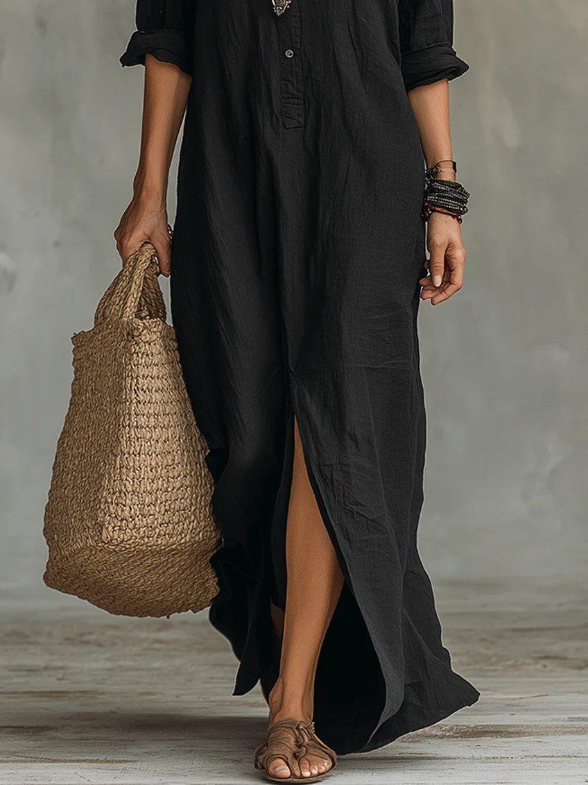 Soline | Long Maxi Dress With Buttoms