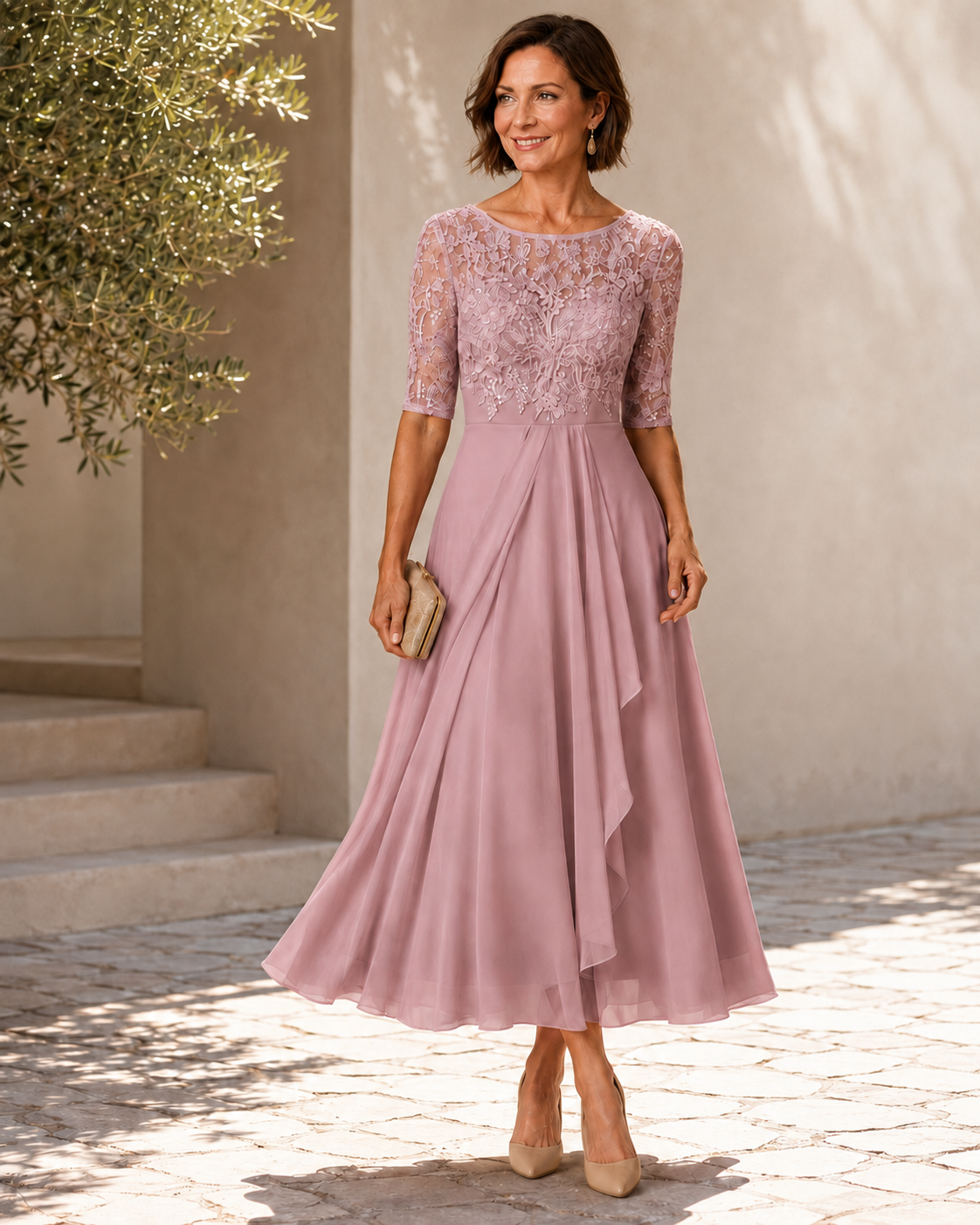 Loretta | The Flattering Lace Midi Dress