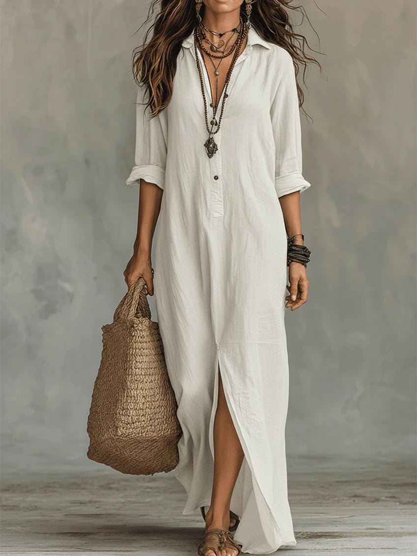 Soline | Long Maxi Dress With Buttoms