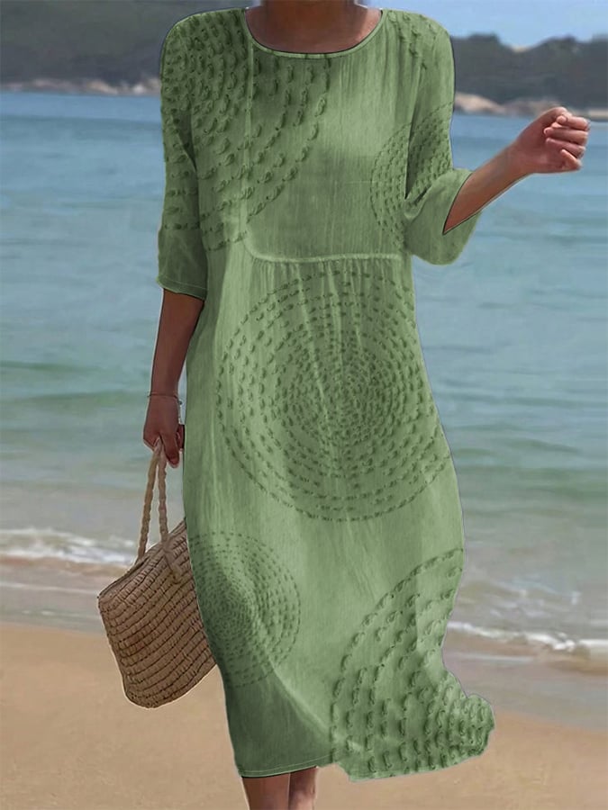 Verona | Green Embroidered Beach Dress