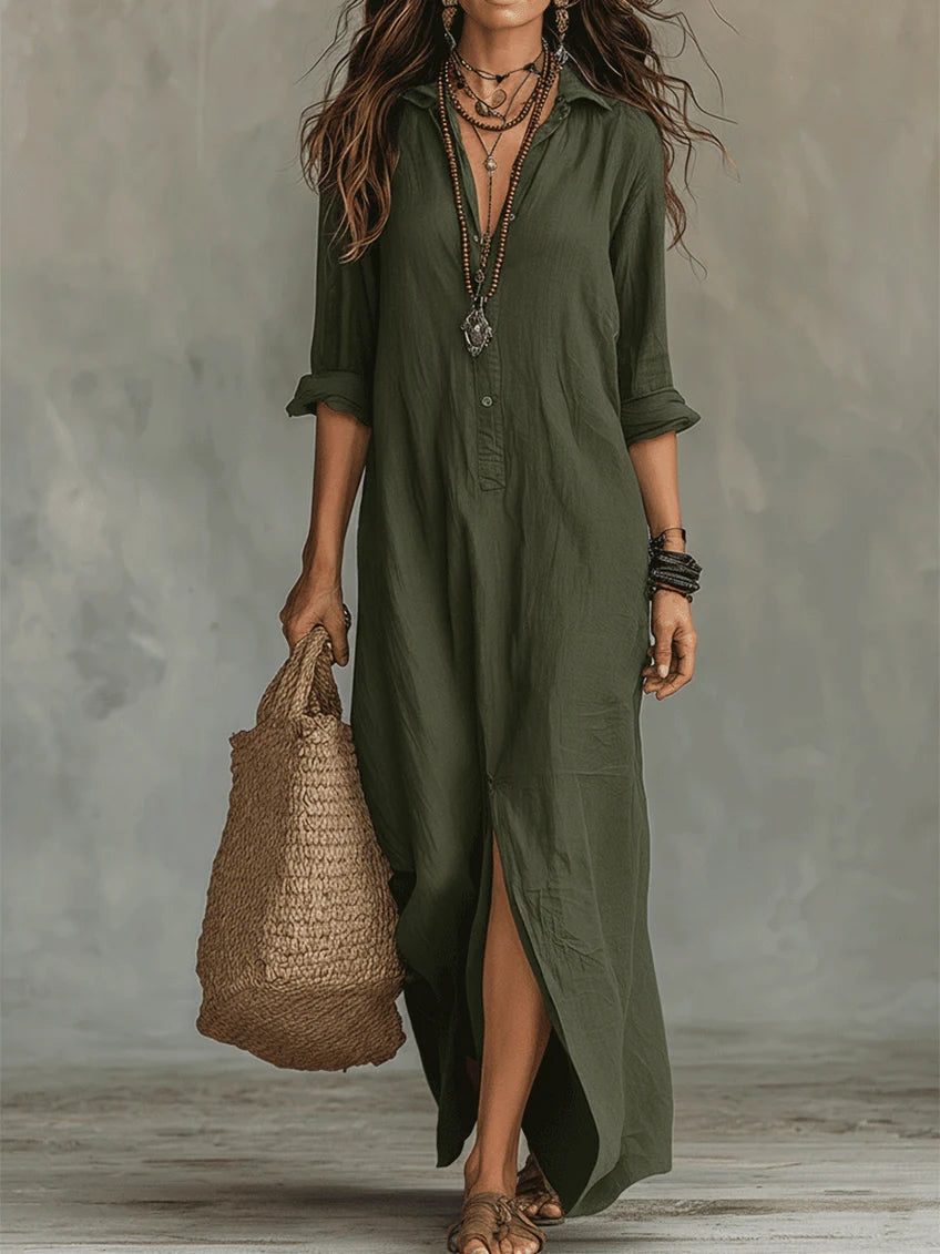 Soline | Long Maxi Dress With Buttoms