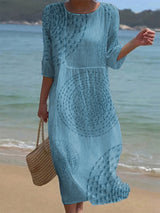 Azure | Blue Embroidered Beach Dress