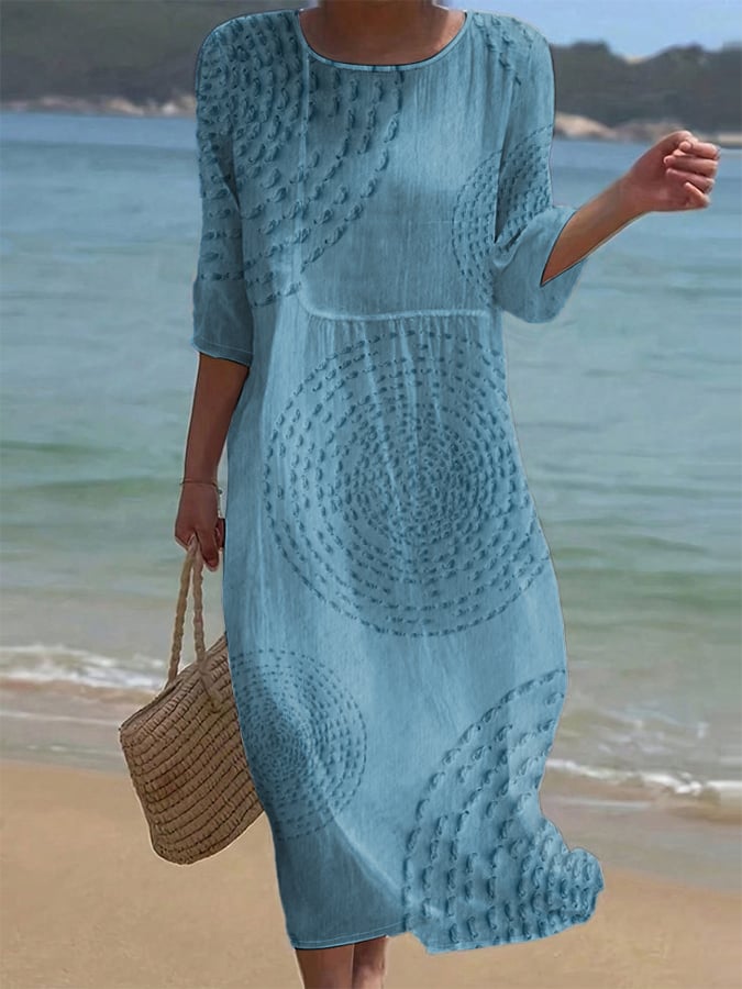 Lucinda | Embroidered Circle Beach Dress