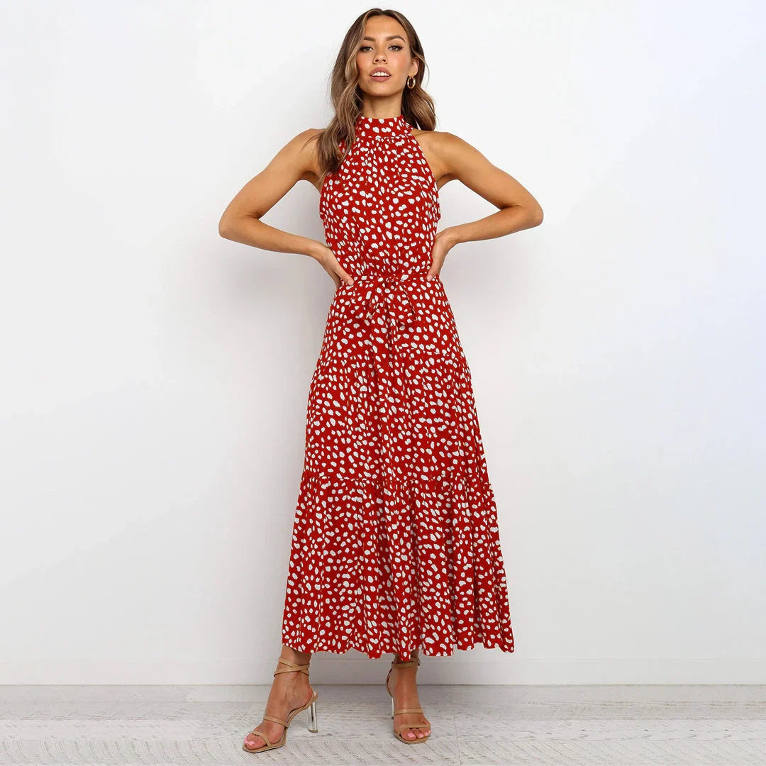 Bella | Long Women's Dress with Polka Dots