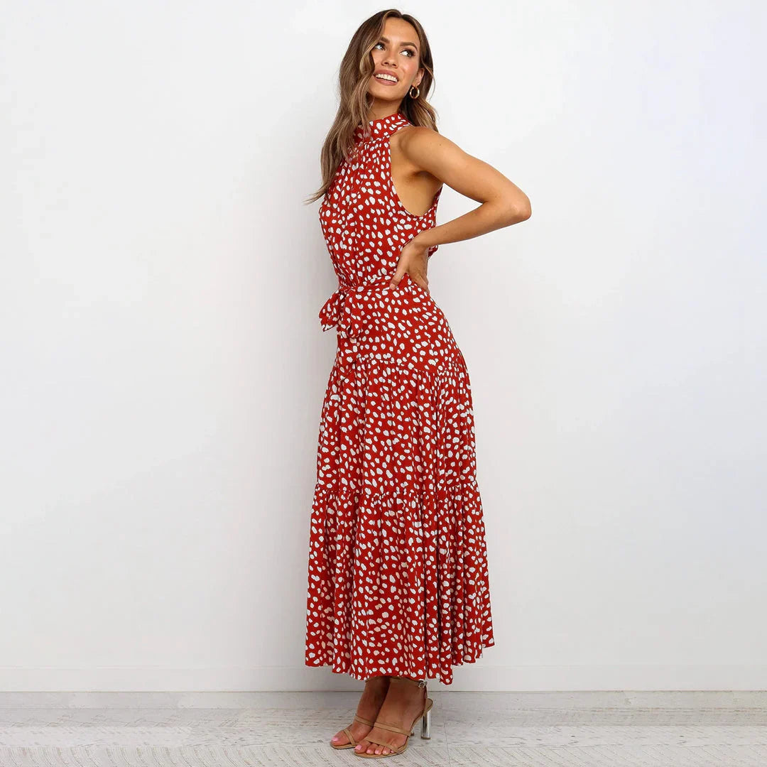 Bella | Long Women's Dress with Polka Dots