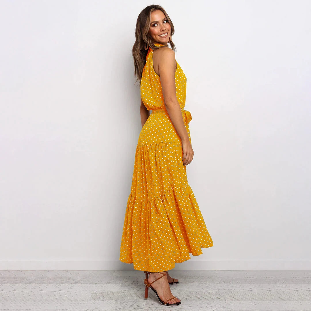 Bella | Long Women's Dress with Polka Dots