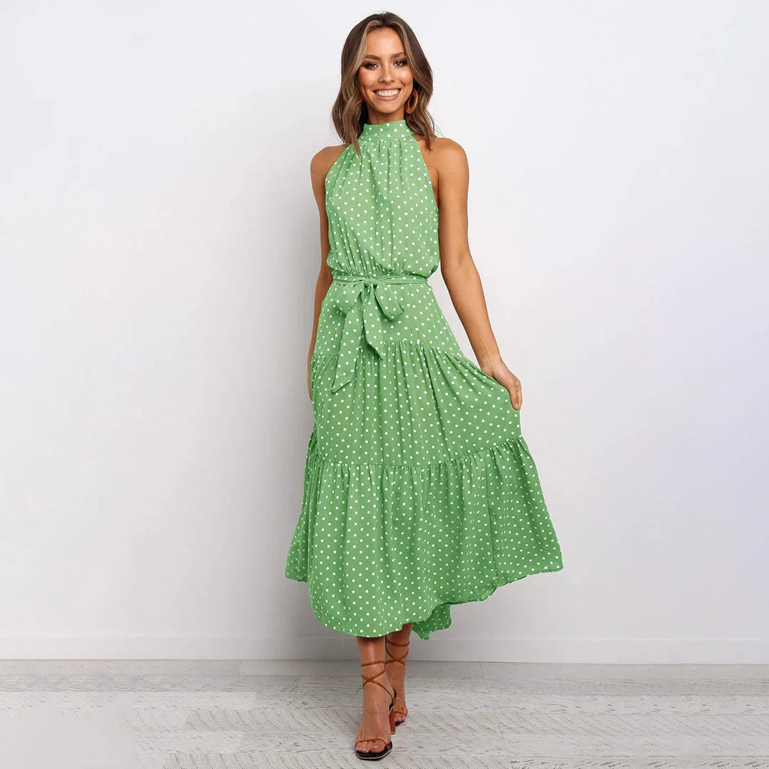 Bella | Long Women's Dress with Polka Dots