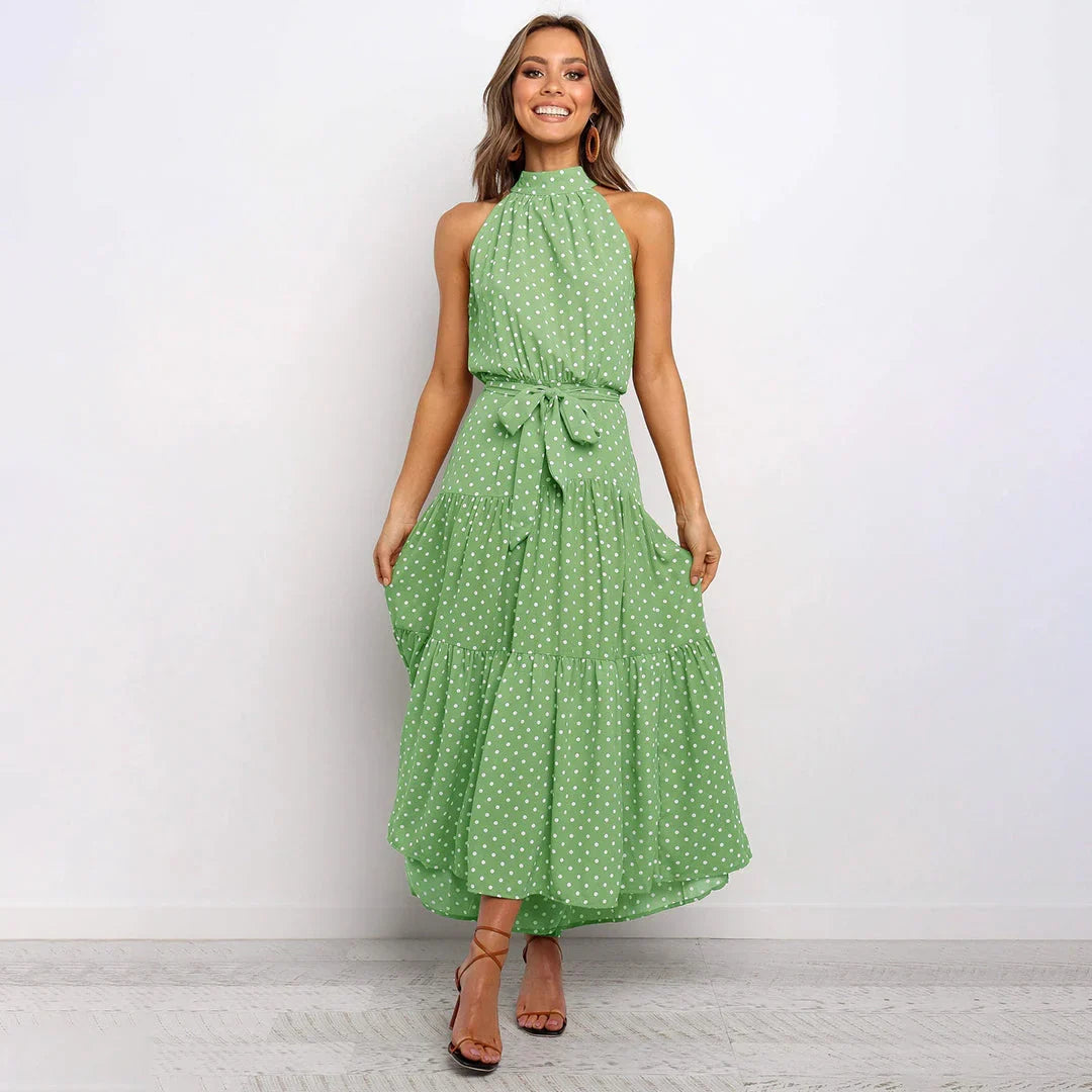 Bella | Long Women's Dress with Polka Dots