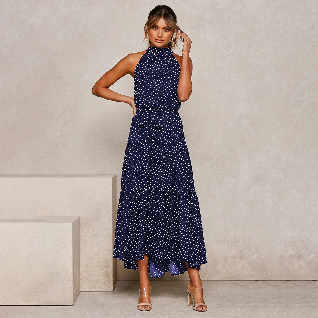 Bella | Long Women's Dress with Polka Dots
