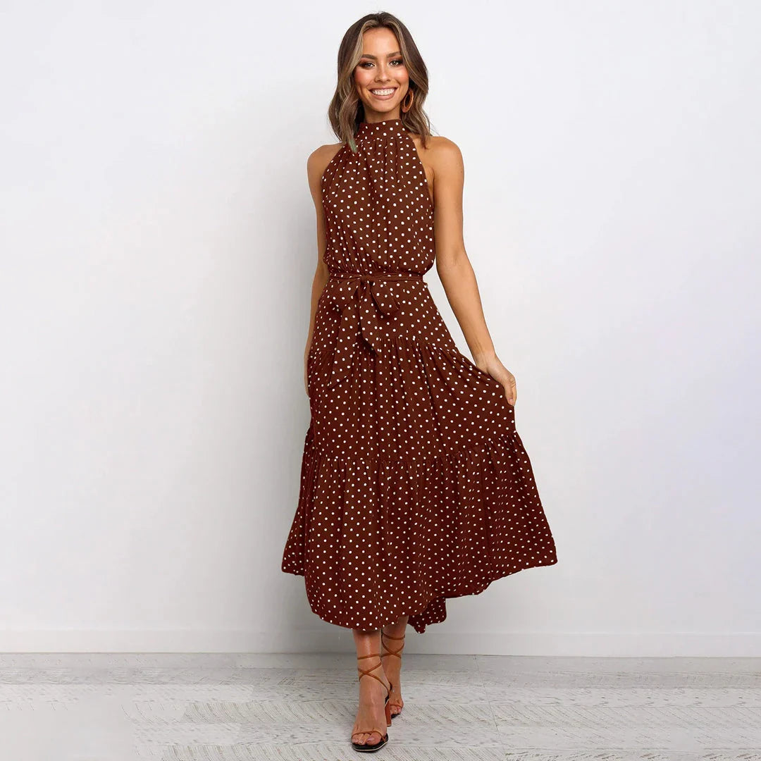 Bella | Long Women's Dress with Polka Dots