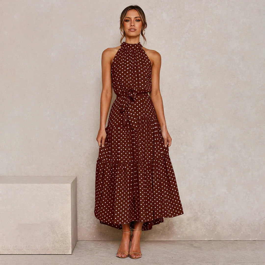 Bella | Long Women's Dress with Polka Dots