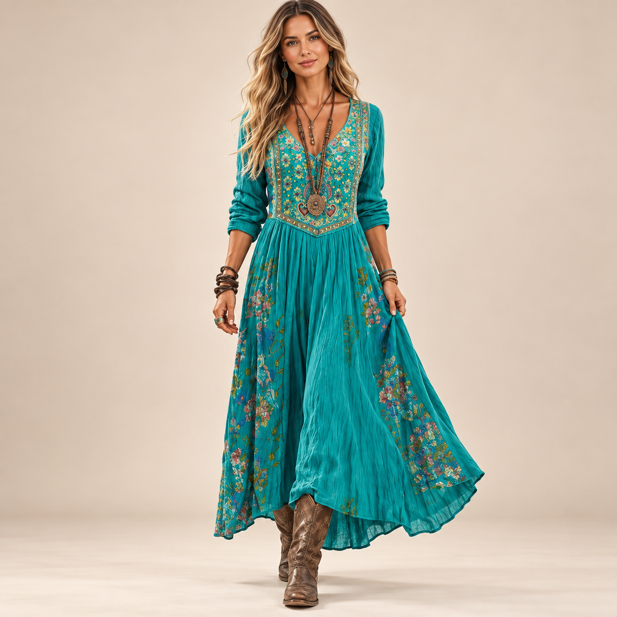 Evelyn | Elegant Bohemian Maxi Dress