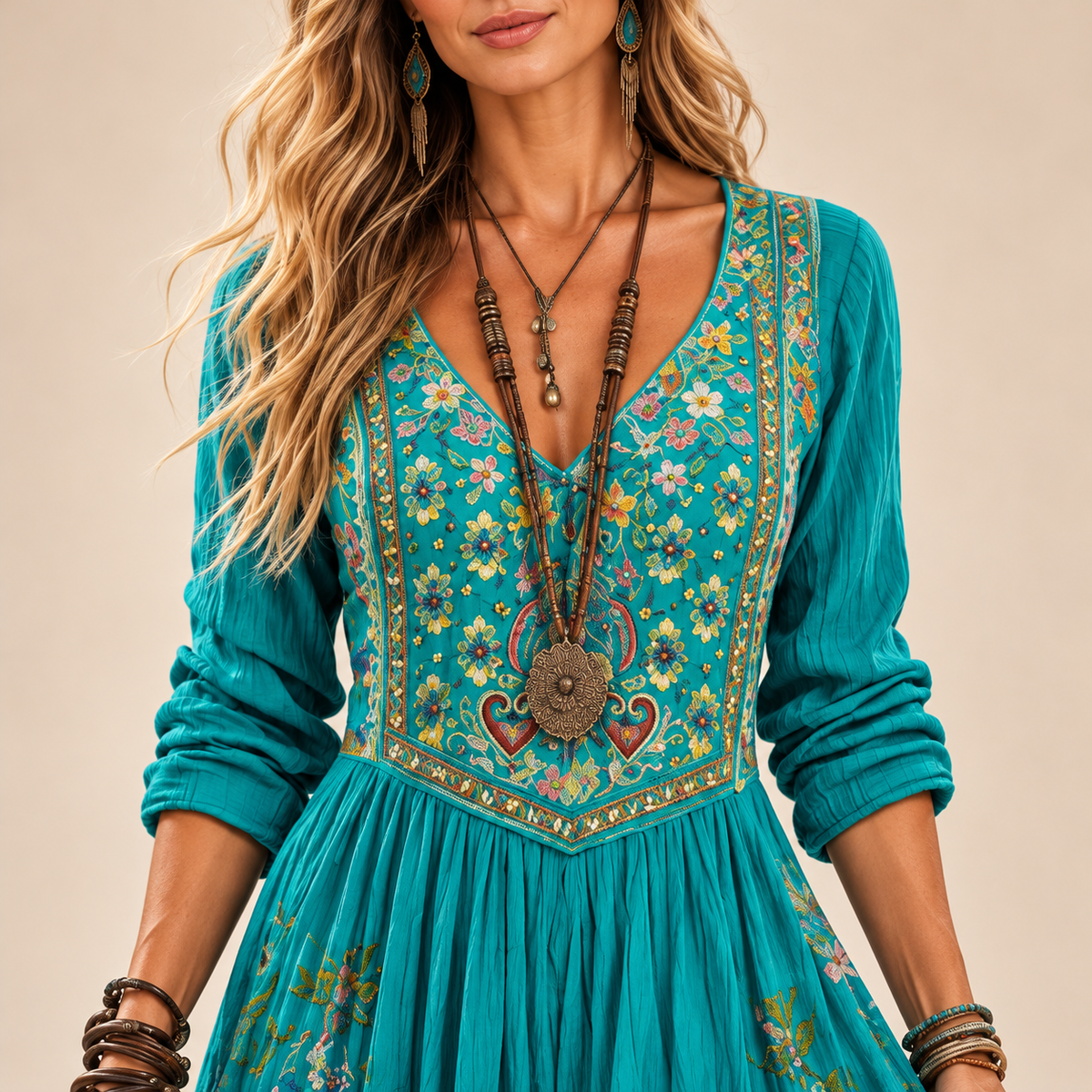 Evelyn | Elegant Bohemian Maxi Dress