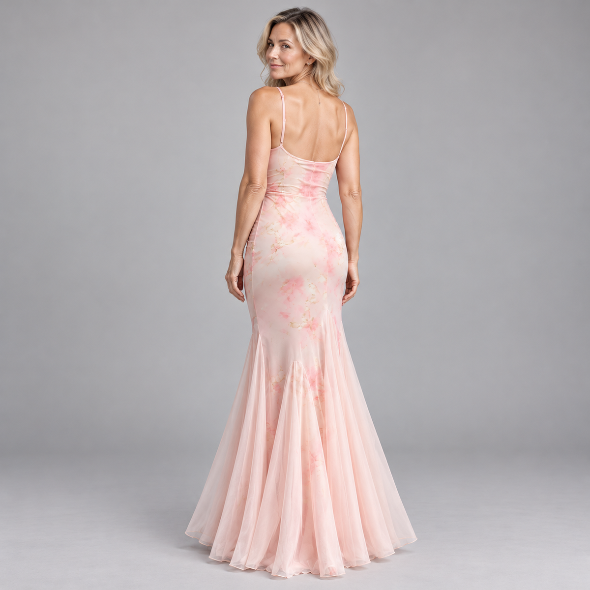 Rosalind | Floral Mesh Mermaid Maxi Dress
