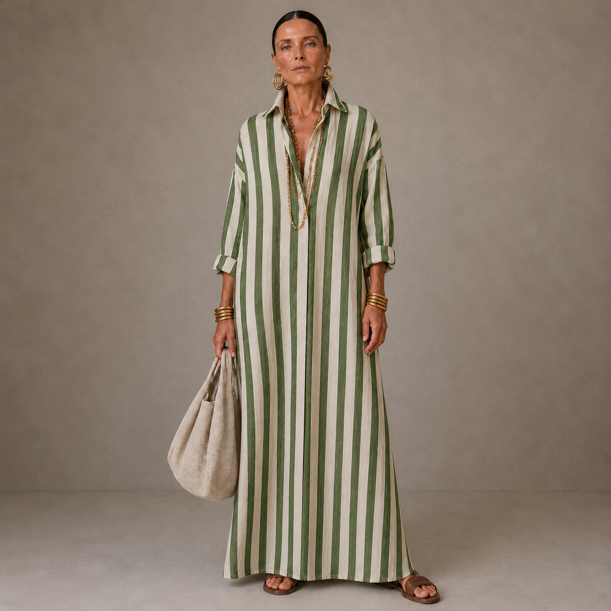 Nadia | Striped Maxi Dress