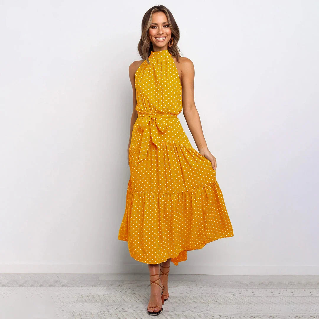 Bella | Long Women's Dress with Polka Dots