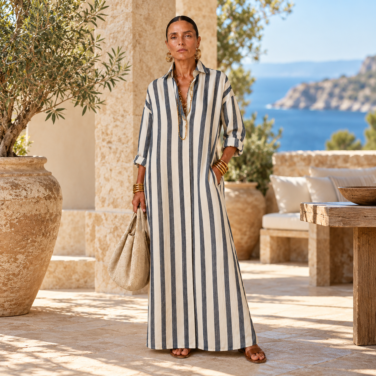 Nadia | Striped Maxi Dress