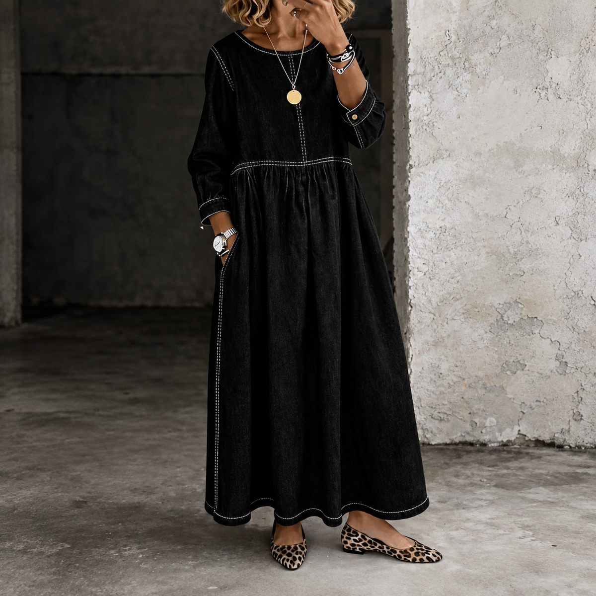 Zephyrelle | Vintage Denim Maxi Dress