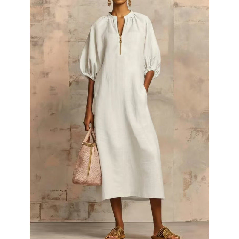 Marlowe | Relaxed Puff-Sleeve Maxi Dress