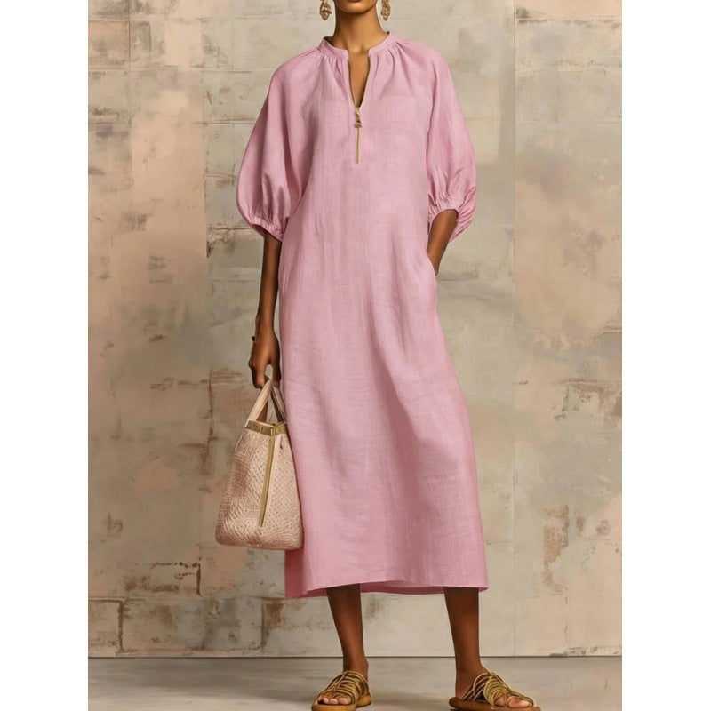 Marlowe | Relaxed Puff-Sleeve Maxi Dress
