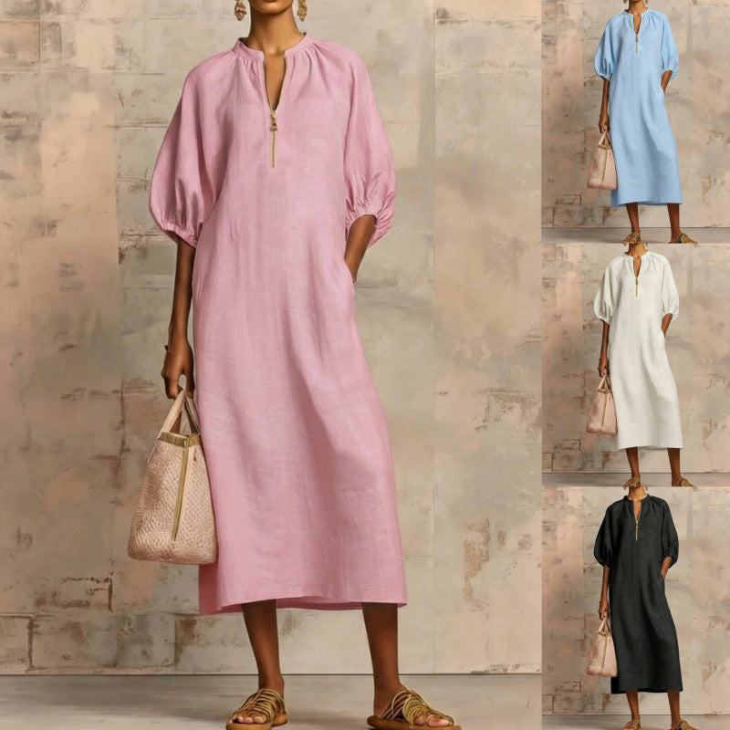 Marlowe | Relaxed Puff-Sleeve Maxi Dress