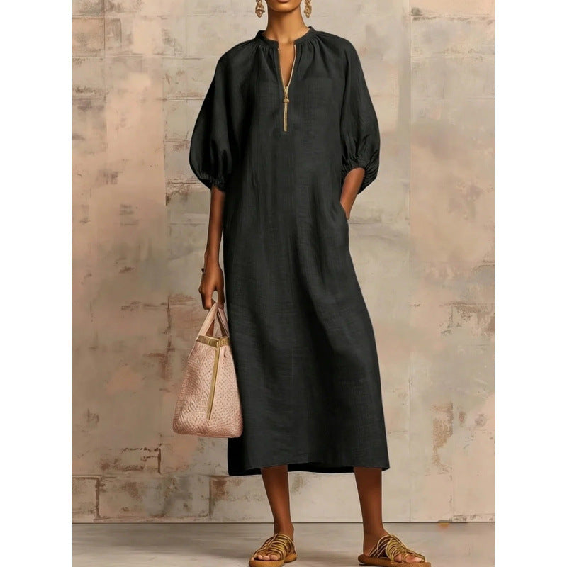 Marlowe | Relaxed Puff-Sleeve Maxi Dress