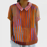 Rose - Geometric Striped Shirt