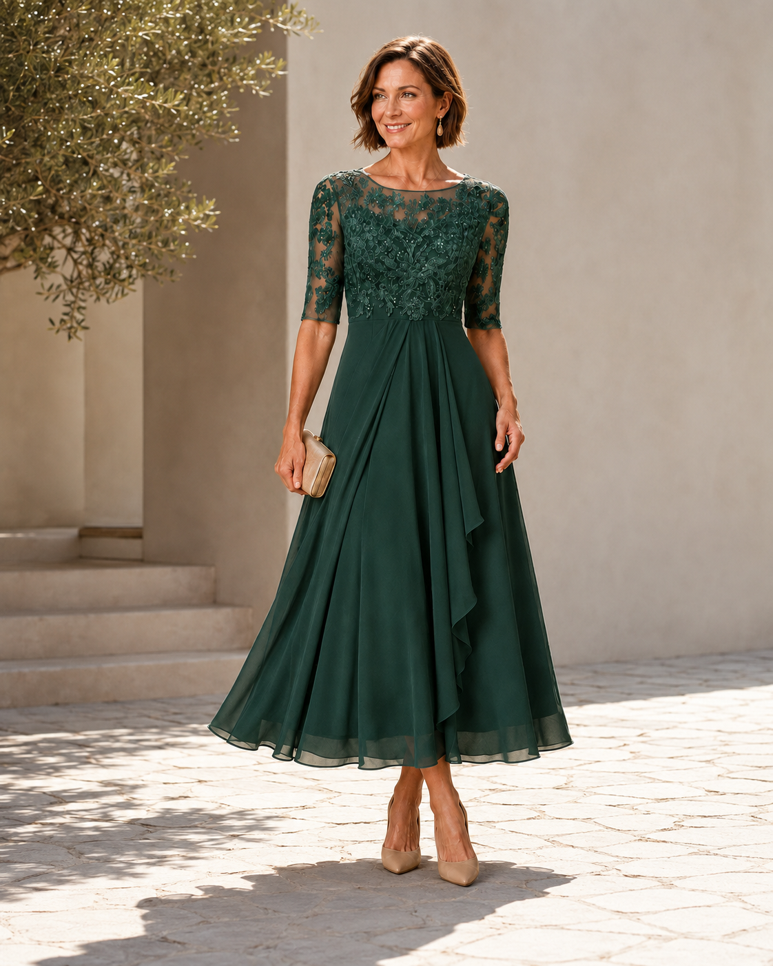 Loretta | The Flattering Lace Midi Dress