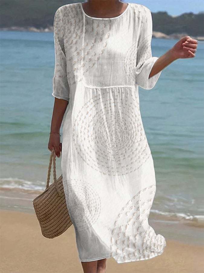 Selene | White Embroidered Beach Dress