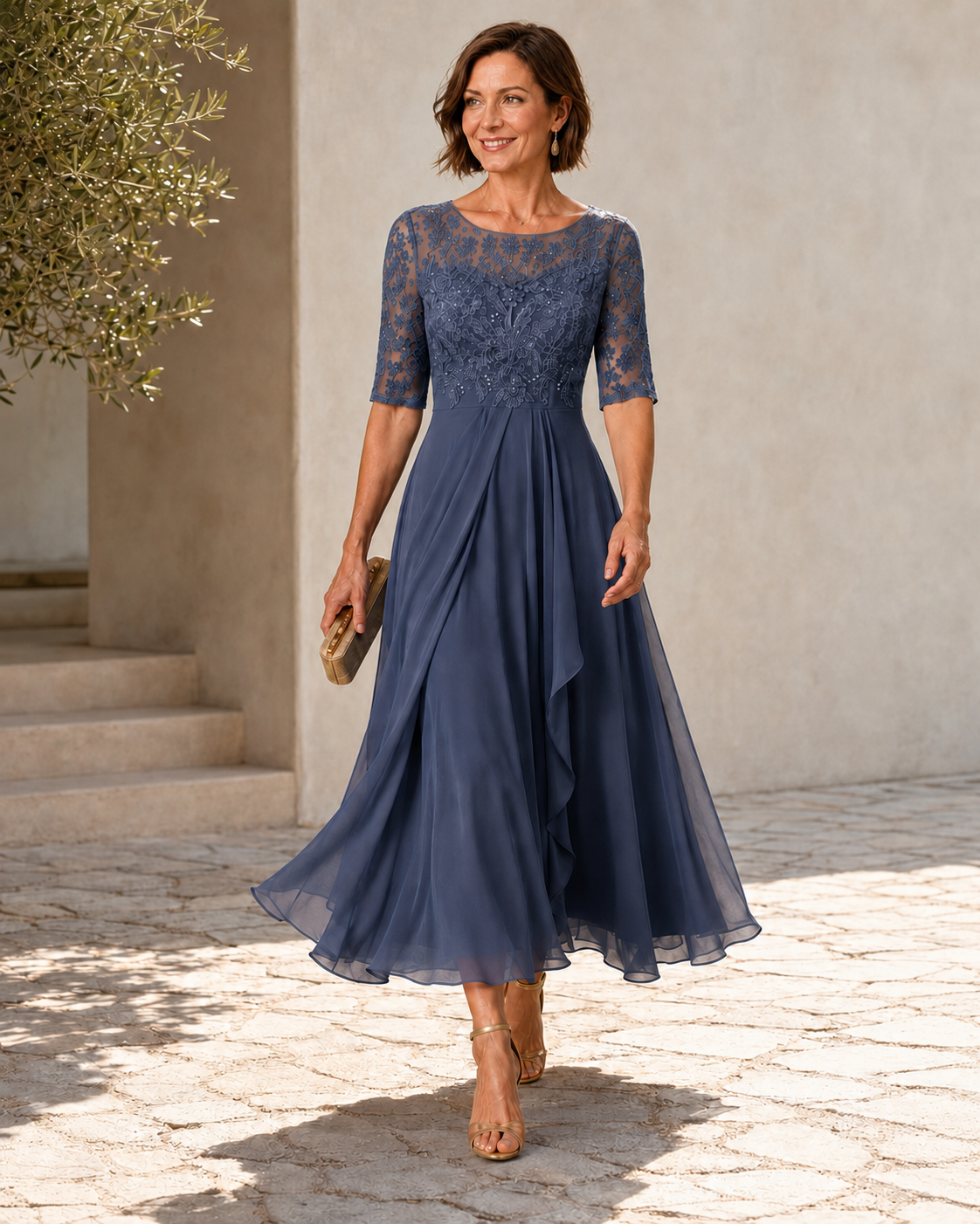 Loretta | The Flattering Lace Midi Dress