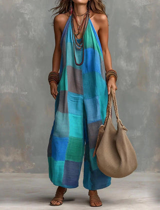 Maelys Relaxed Coastal Jumpsuit in blue