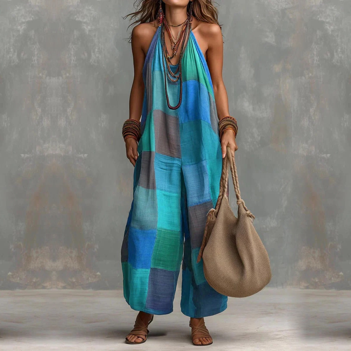 Maelys Relaxed Coastal Jumpsuit in blue